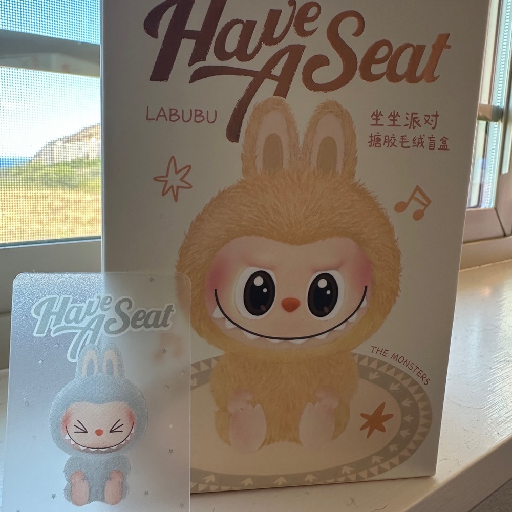Labubu Have A Seat Action Figure - Cream and Pink HEHE